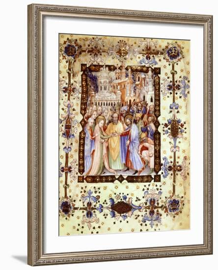 Miniature from the Book of Hours Visconti or Offiziolo Visconti, 14th-15th Century-null-Framed Giclee Print