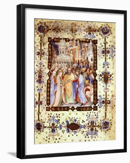 Miniature from the Book of Hours Visconti or Offiziolo Visconti, 14th-15th Century-null-Framed Giclee Print