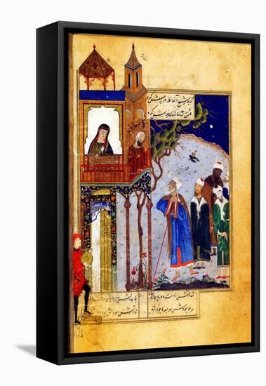 Miniature From the 'Conference of the Birds' by Attar of Nishapur-null-Framed Premier Image Canvas
