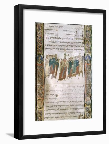 Miniature from the Four Gospels, Greek Manuscript, 12th Century-null-Framed Giclee Print