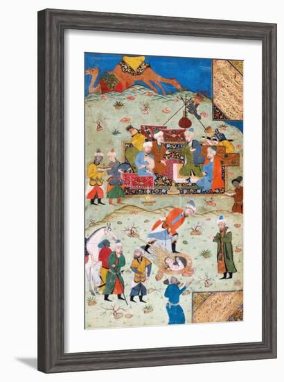 Miniature from Yusuf and Zalikha (Legend of Joseph and Potiphar's Wif) by Jami-null-Framed Giclee Print