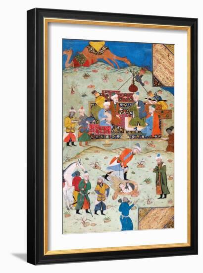 Miniature from Yusuf and Zalikha (Legend of Joseph and Potiphar's Wif) by Jami-null-Framed Giclee Print