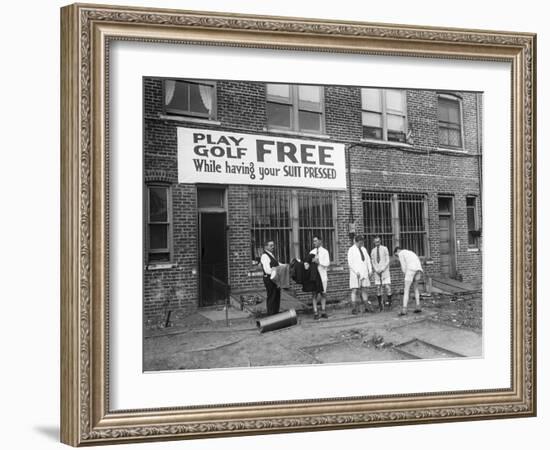 Miniature Golf at Tailor's Shop-null-Framed Photographic Print