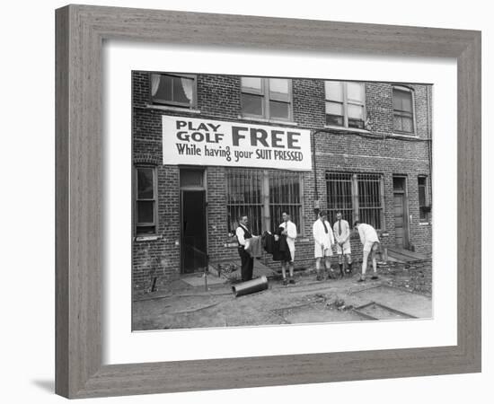 Miniature Golf at Tailor's Shop-null-Framed Photographic Print