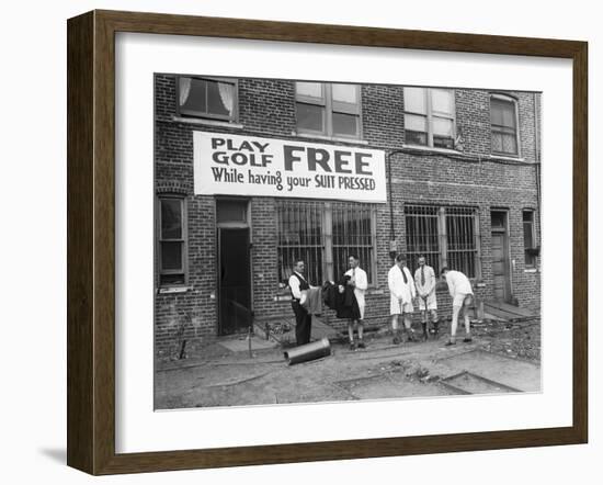 Miniature Golf at Tailor's Shop-null-Framed Photographic Print