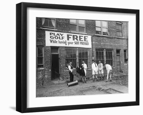 Miniature Golf at Tailor's Shop-null-Framed Photographic Print