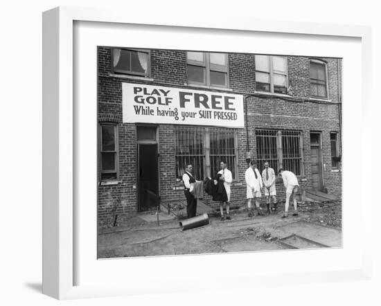 Miniature Golf at Tailor's Shop-null-Framed Photographic Print