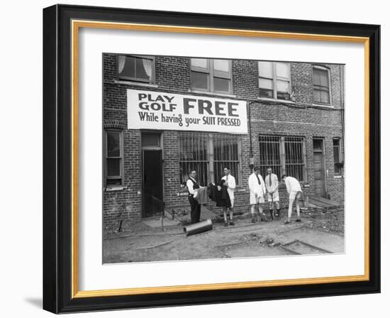 Miniature Golf at Tailor's Shop-null-Framed Photographic Print