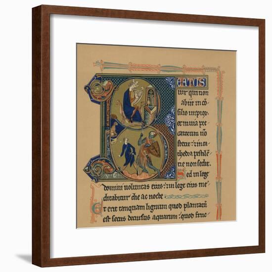 Miniature Initial and Part of a Page from a Psalter, (13th Century), 1901-null-Framed Giclee Print