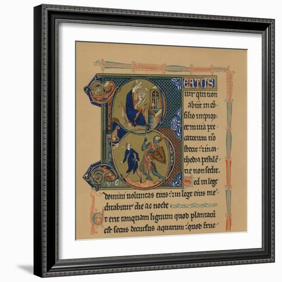 Miniature Initial and Part of a Page from a Psalter, (13th Century), 1901-null-Framed Giclee Print