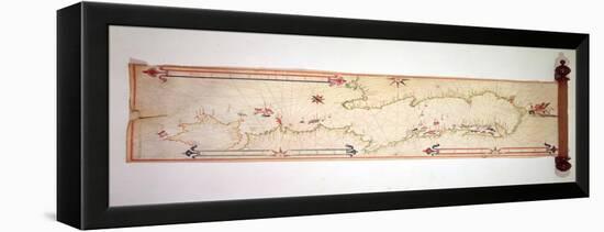 Miniature Nautical Map of the Adriatic, 1624-Alvise Gramolin-Framed Premier Image Canvas