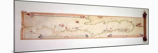 Miniature Nautical Map of the Adriatic, 1624-Alvise Gramolin-Mounted Giclee Print