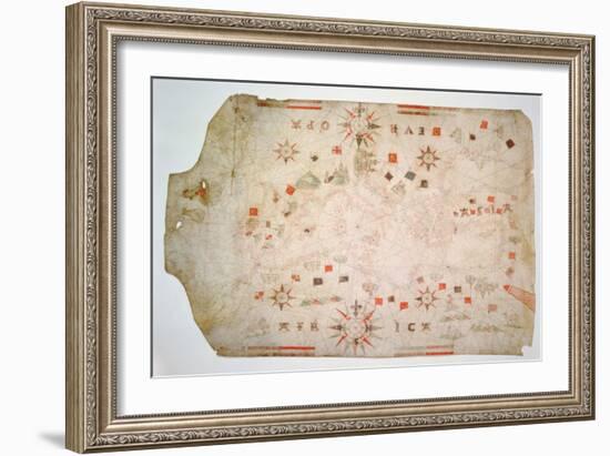 Miniature Nautical Map of the Mediterranean, 1584-Bartolomeo Olives-Framed Giclee Print