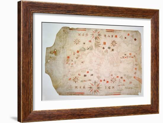 Miniature Nautical Map of the Mediterranean, 1584-Bartolomeo Olives-Framed Giclee Print