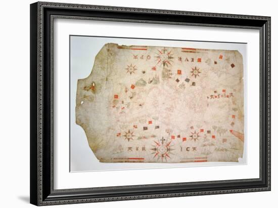 Miniature Nautical Map of the Mediterranean, 1584-Bartolomeo Olives-Framed Giclee Print