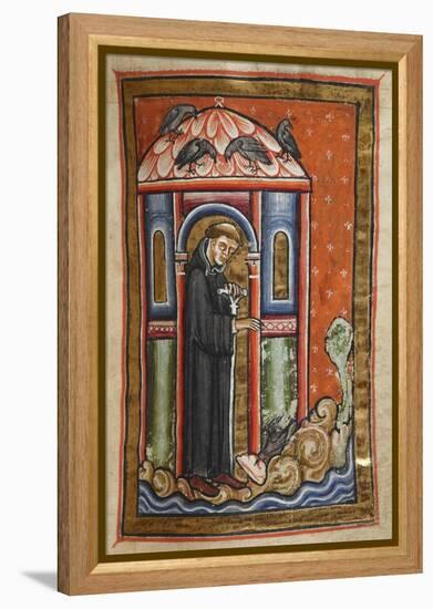 Miniature Of a Crow Bringing Lard To Cuthbert-Bede-Framed Premier Image Canvas