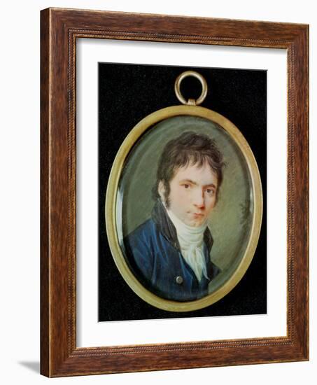 Miniature Portrait of Ludwig Van Beethoven (1770-1827), 1802-Christian Hornemann-Framed Giclee Print