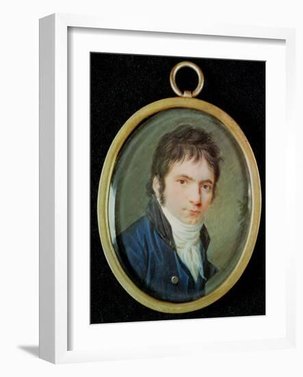 Miniature Portrait of Ludwig Van Beethoven (1770-1827), 1802-Christian Hornemann-Framed Giclee Print