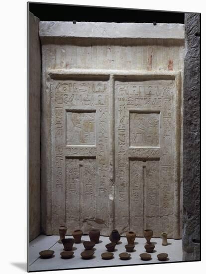 Miniature Pottery in Front of Chapel of Ky, Saqqara-null-Mounted Giclee Print