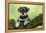 Miniature Schnauzer Puppy (6 Weeks Old) on a Mossy Log-null-Framed Premier Image Canvas