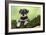 Miniature Schnauzer Puppy (6 Weeks Old) on a Mossy Log-null-Framed Photographic Print