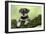 Miniature Schnauzer Puppy (6 Weeks Old) on a Mossy Log-null-Framed Photographic Print