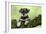 Miniature Schnauzer Puppy (6 Weeks Old) on a Mossy Log-null-Framed Photographic Print