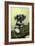 Miniature Schnauzer Puppy (6 Weeks Old) on a Mossy Log-null-Framed Photographic Print