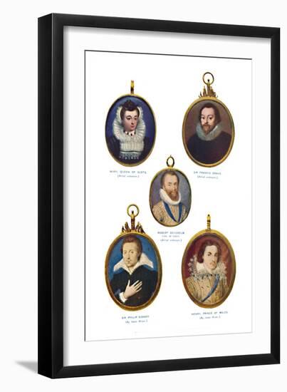 'Miniatures of the Elizabethan Period (Victoria and Albert Museum.)', c1580-1610, (1903)-Unknown-Framed Giclee Print