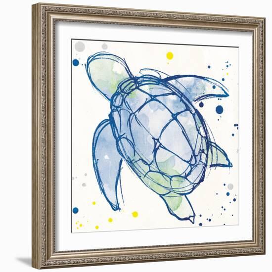 Minimal Sketch Turtle-Milli Villa-Framed Art Print