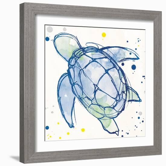 Minimal Sketch Turtle-Milli Villa-Framed Art Print