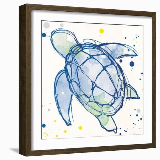 Minimal Sketch Turtle-Milli Villa-Framed Art Print