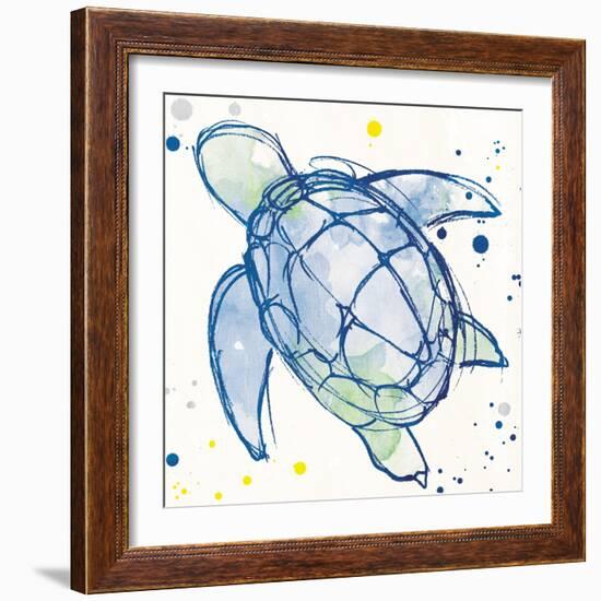 Minimal Sketch Turtle-Milli Villa-Framed Art Print