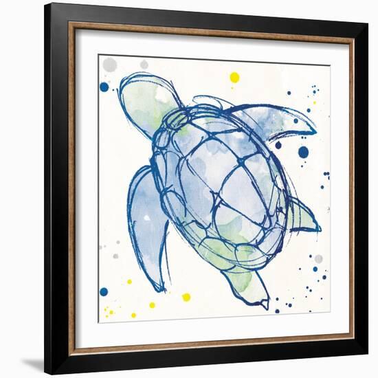 Minimal Sketch Turtle-Milli Villa-Framed Art Print