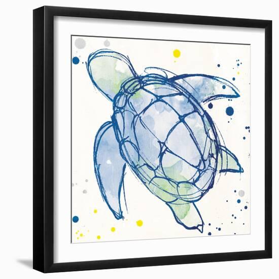 Minimal Sketch Turtle-Milli Villa-Framed Art Print