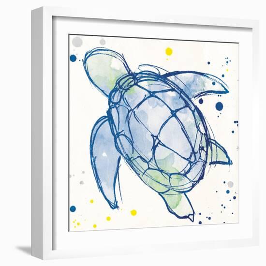 Minimal Sketch Turtle-Milli Villa-Framed Art Print