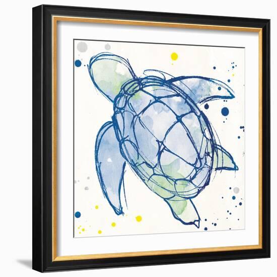 Minimal Sketch Turtle-Milli Villa-Framed Art Print