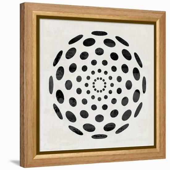 Minimalist Black Circular Pattern-Eline Isaksen-Framed Stretched Canvas