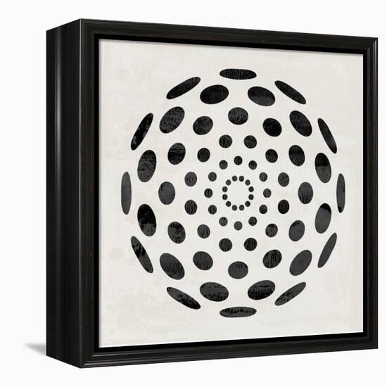 Minimalist Black Circular Pattern-Eline Isaksen-Framed Stretched Canvas