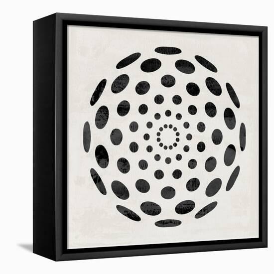 Minimalist Black Circular Pattern-Eline Isaksen-Framed Stretched Canvas