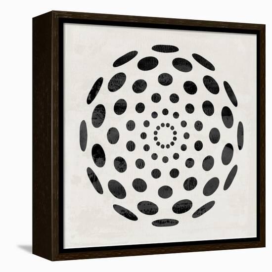 Minimalist Black Circular Pattern-Eline Isaksen-Framed Stretched Canvas