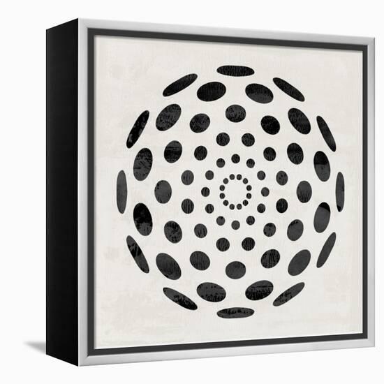 Minimalist Black Circular Pattern-Eline Isaksen-Framed Stretched Canvas