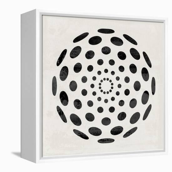 Minimalist Black Circular Pattern-Eline Isaksen-Framed Stretched Canvas