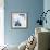 Minimalist Blue & White I-Jodi Fuchs-Framed Art Print displayed on a wall