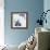 Minimalist Blue & White I-Jodi Fuchs-Framed Art Print displayed on a wall