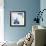 Minimalist Blue & White I-Jodi Fuchs-Framed Art Print displayed on a wall