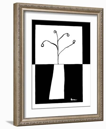 Minimalist Flower in Vase III-Jennifer Goldberger-Framed Art Print