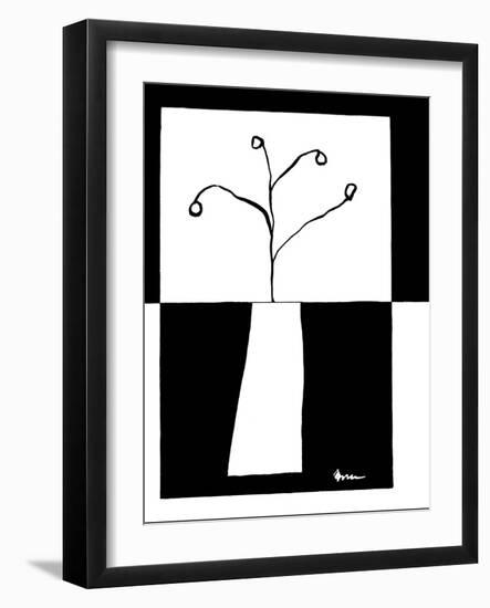 Minimalist Flower in Vase III-Jennifer Goldberger-Framed Art Print