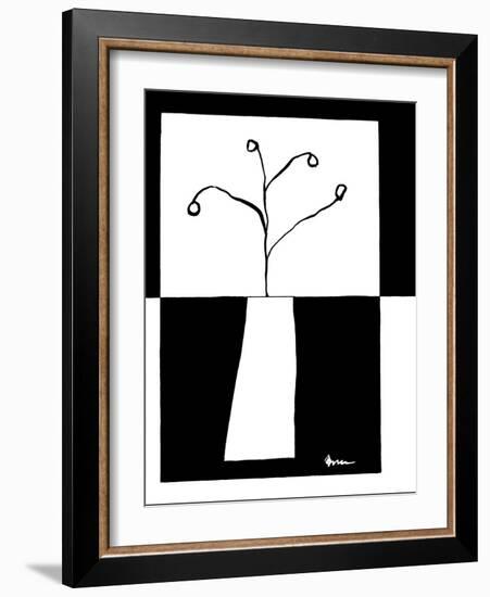 Minimalist Flower in Vase III-Jennifer Goldberger-Framed Art Print