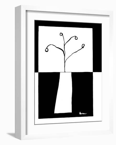 Minimalist Flower in Vase III-Jennifer Goldberger-Framed Art Print